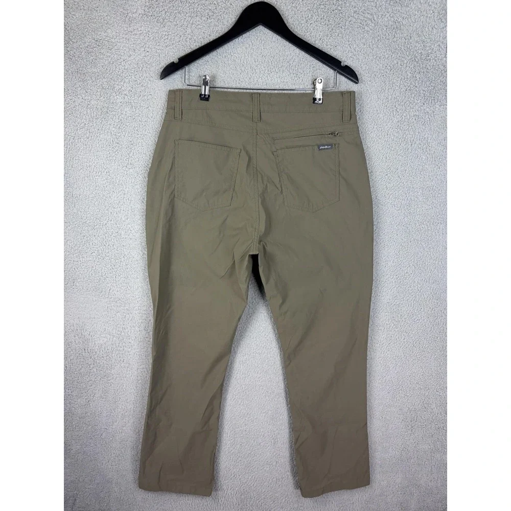 Eddie Bauer Pants Mens 36x30 Beige Nylon Stretch Chino Casual Travel Outdoor Men